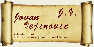 Jovan Vejinović vizit kartica